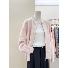 批发实拍~韩系粉色麻花拉链针织<b class='q'>开衫</b>外套<b class='q'>女</b>秋<b class='q'>毛衣</b>外穿长袖上衣