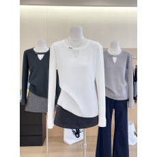 批发实拍~设计感镂空针织衫女冬季穿搭高级感<b class='q'>宽松</b>毛衣内搭上衣