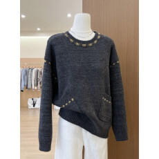 批发实拍~独特漂亮打底灰色小衫内搭毛衣<b class='q'>女装</b>秋冬高贵针织衫上衣服