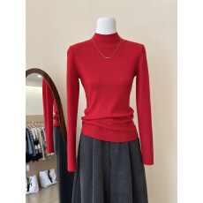 批发实拍~韩系半高领针织打底衫女秋<b class='q'>冬</b>独特超好看内搭修身显瘦上衣