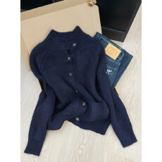 批发实拍~修身显瘦保暖舒适潮流百搭流行藏蓝色上衣女早春立领毛衣