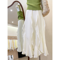 批发实拍~法式独特漂亮绝美<b class='q'>白色</b>伞裙a字半身长裙小个子2026蛋糕裙女春