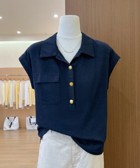 실사 프랑스식 고유 한 Chic 패션 품격 POLO 칼라 셔츠