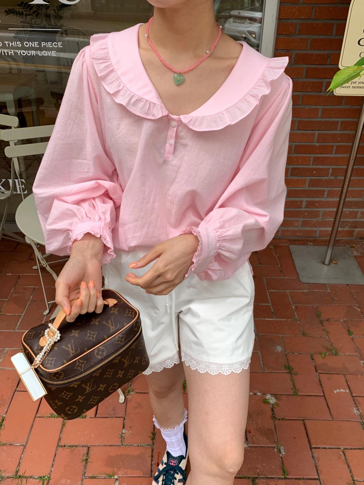 지금 이른 봄 연령 감소 베이비 칼라 품격 캐주얼 셔츠