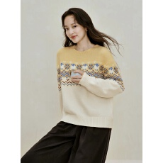 批发段染条纹翻领毛衣<b class='q'>开衫</b>2026秋冬季女装新款美拉德分拉链长袖上衣