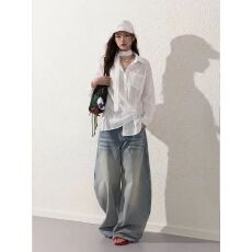 批发<b class='q'>长袖</b><b class='q'>衬衣</b>宽松<b class='q'>女士</b>日常通勤翻领系带2026新款