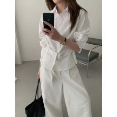 批发<b class='q'>长袖</b><b class='q'>衬衣</b><b class='q'>女士</b>2026新款韩版设计感翻领收腰