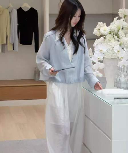 한 부서 품격 캐주얼 페이크 레이어드 셔츠 2026 가을 새로운