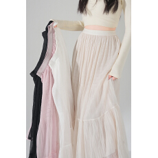 批发实拍~半身裙女纱裙高腰a字裙蛋糕裙温柔风设计感大摆中长裙子