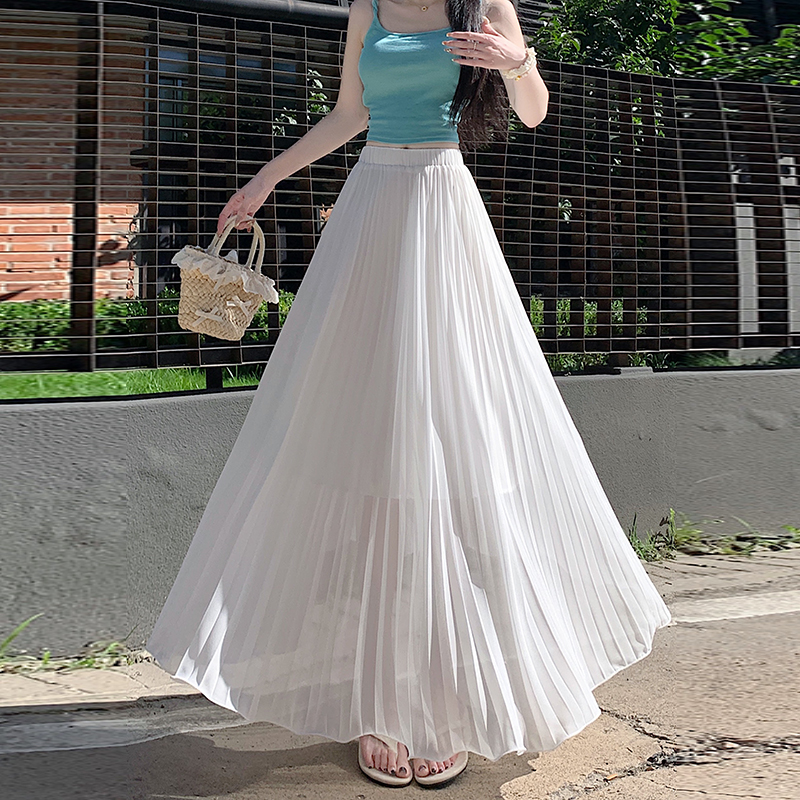 实拍半身裙女紫色高腰大摆裙温柔风设计感大摆中长裙子迷笛裙