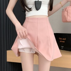 批发实拍春夏<b class='q'>韩版</b>新款糖果多色高腰显瘦百搭蓬蓬裙A字半身裙女荷叶边