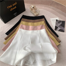 批发实拍春夏<b class='q'>韩版</b>新款糖果多色高腰显瘦百搭蓬蓬裙A字半身裙女荷叶边