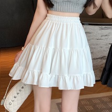 批发实拍~<b class='q'>半身裙</b>纯色夏季新款女装韩版时尚洋气<b class='q'>高腰</b>短裙宽松a字裙子夏