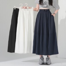 批发实拍新款遮肉显瘦休闲女季时尚系带抽绳口袋内衬a字半身裙伞裙