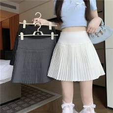 批发实拍<b class='q'>新款</b>高腰显瘦百褶JK纯色a字裙chic包臀裙黑色短裙春夏早秋