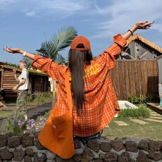 批发2026春季<b class='q'>衬衣</b>美式复古格子<b class='q'>衬衫</b>外套女外搭开衫休闲宽松<b class='q'>长袖</b>