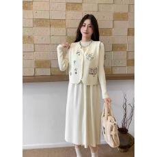 批发秋<b class='q'>冬</b>新款时尚两件套哺乳连衣裙