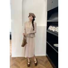 批发秋<b class='q'>冬</b>新款时尚两件套哺乳连衣裙