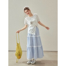 批发新款松弛感穿搭微胖辣妈外出哺乳<b class='q'>套装</b>半身裙