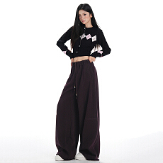 批发加厚时尚百搭休闲运动裤女2025年秋冬新款宽松显瘦阔腿卫裤潮