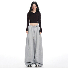 批发加厚时尚百搭休闲运动裤女2025年秋冬新款宽松显瘦阔腿卫裤潮