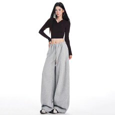 批发加厚时尚百搭休闲运动裤女2025年秋冬新款宽松显瘦阔腿卫裤潮