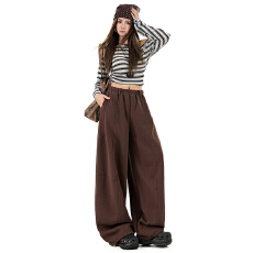 批发<b class='q'>实拍</b> 秋冬新款加厚时尚百搭休闲<b class='q'>运动</b>裤女宽松显瘦阔腿卫裤潮