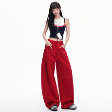 批发休闲裤2026春季新款<b class='q'>百搭</b>宽松阔腿卫裤垂感廓形运动长裤