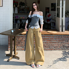 批发2026春季新款弯刀裤宽松阔腿显瘦休闲简约<b class='q'>百搭</b>镰刀裤女