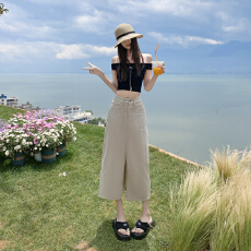 批发高腰半身中长裙2026新款初春多巴胺开叉a字裙子女