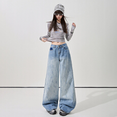 批发春季美式渐变超超柔面料牛仔神裤女