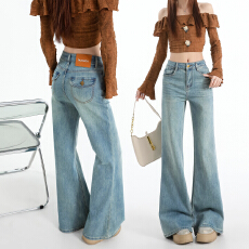 批发实拍高个子微喇牛仔<b class='q'>裤</b>女2026春秋新款修身显瘦<b class='q'>提</b><b class='q'>臀</b>辣妹潮流喇叭<b class='q'>裤</b>