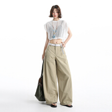 批发实拍休闲工装裤阔腿<b class='q'>牛仔裤</b>女春季低腰宽松慵懒复古<b class='q'>显瘦</b>直筒裤