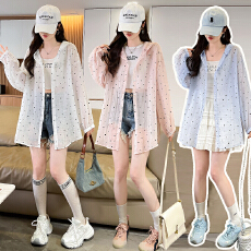 批发实拍2026夏季波点欧货小清新长袖防晒<b class='q'>衬衫</b>女小众设计百搭显瘦上衣