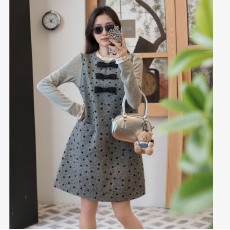 批发新款韩系小香风气质时尚蝴蝶结减龄背心裙打底衫<b class='q'>孕妇</b><b class='q'>两件套装</b>