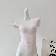 批发POET WONG招牌实穿Tee小圆领s*kims短袖显瘦修身弹力百搭T恤