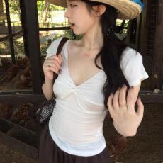 批发sheepland天使肌肤 天丝羊毛v领扭结长袖<b class='q'>t</b><b class='q'>恤</b>女春季内搭上衣打底衫