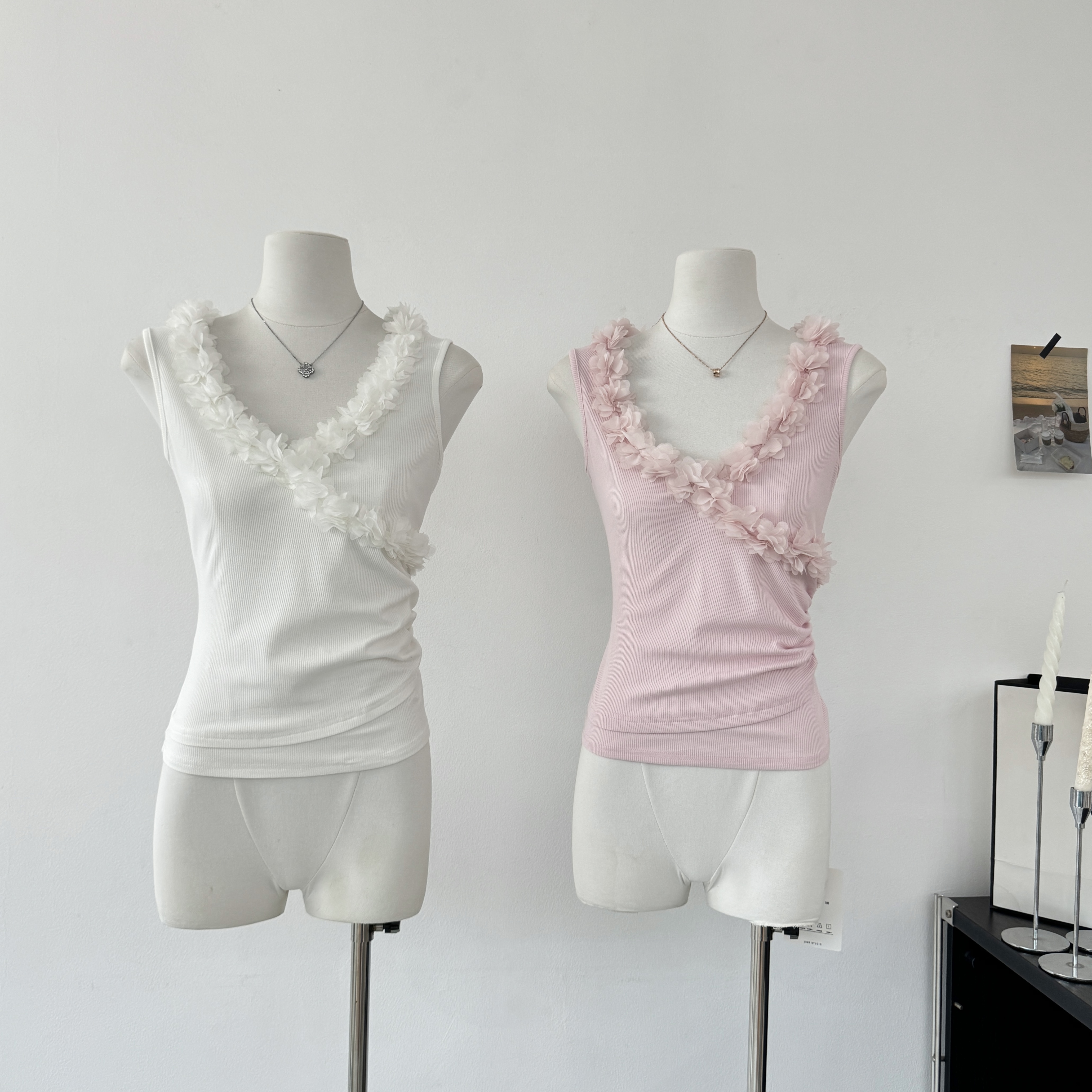 밤나무 코코아 bankelili 달콤한 매운맛 캘리포니아 주 디자인 센스 꽃 십자가 V넥 허리 수신 Pleat 캐미솔