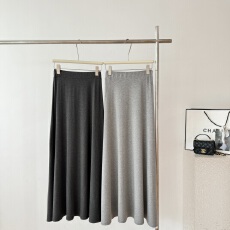 批发红人馆a字半身裙女2026新款夏季高腰长裙韩系灰色设计感包臀裙子