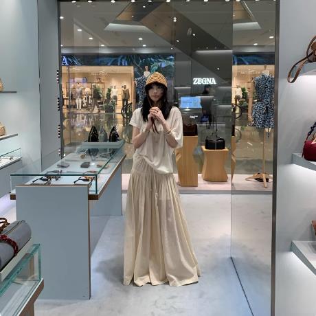 얇고 가벼운 호흡 센스 높은 지점 면 100% 큰 진자 금액 펌프 로프 깨진 Pleat 넓은 다리 치마바지 여성 캐주얼 바지 길다