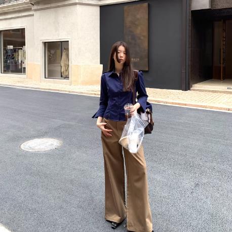 레드 맨 파빌리온 루즈핏 와이드 레깅스 바지 여름 2026 새로운 올해 인기 폭발 캐주얼 바지 카키 색 정장 바지