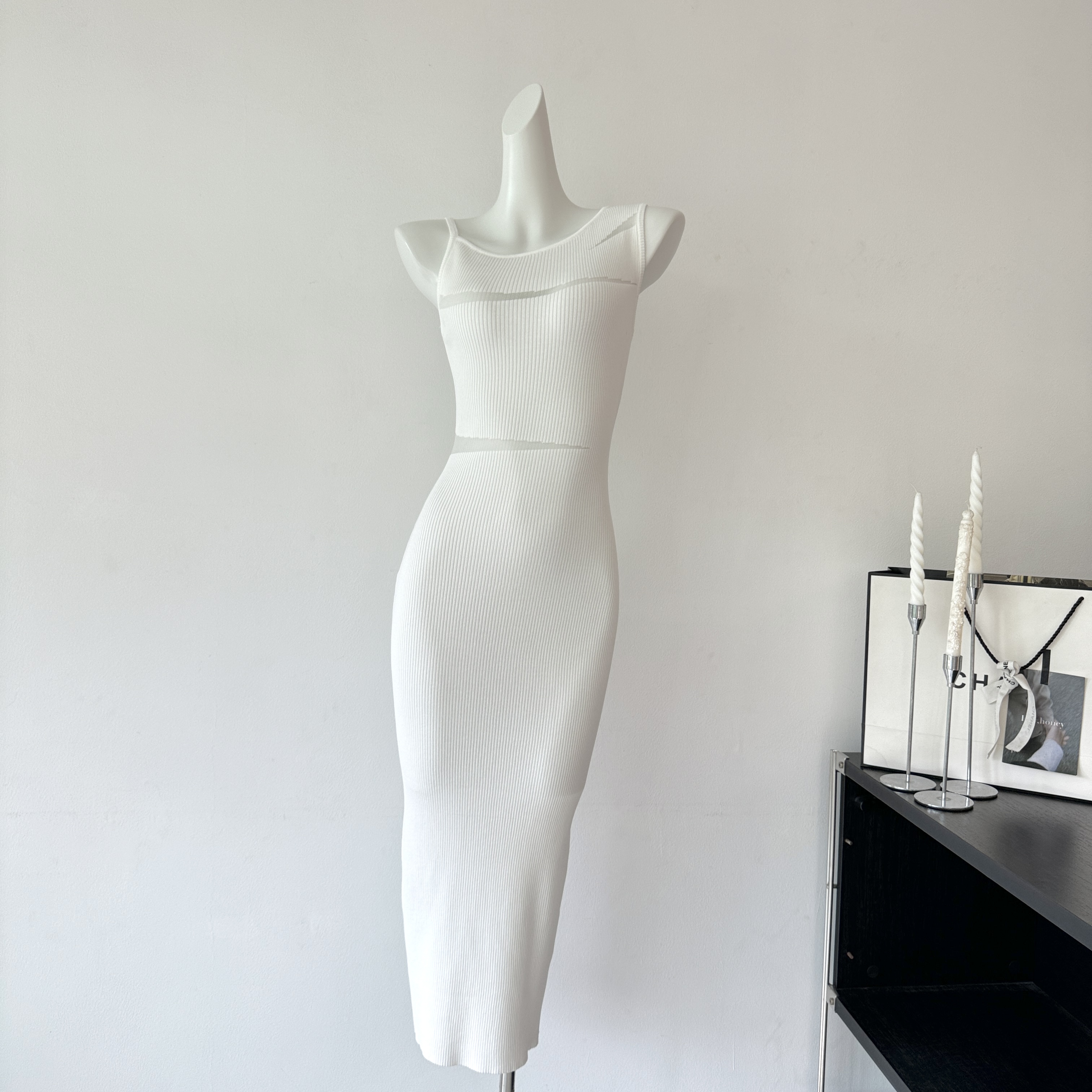 okmashop 하트 비트 가능성 슬립 여성 드레스 봄 비스듬한 어깨 치마 순수한 욕망 섹시함 품격 허리 수축 롱 스커트