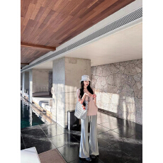 批发Laareetoo  31棉垂垂裤直筒显瘦裤子女<b class='q'>夏</b>季抽绳休闲裤百搭长裤