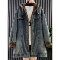 批发加绒加厚牛仔外套女秋冬装2025年新款宽松慵懒<b class='q'>百搭</b>羊羔绒棉衣