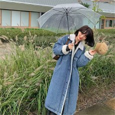 批发加绒加厚<b class='q'>牛仔</b>外套女秋冬装2025年新款宽松慵懒百搭羊羔绒棉衣