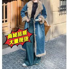 批发冬季加棉加厚牛仔<b class='q'>外套</b>女装2025年新款洋气上衣<b class='q'>中长款</b>棉服百搭爆款