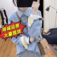 批发韩系秋<b class='q'>冬</b>装时尚精品加绒加厚牛仔长袖衬衫保暖牛仔外套