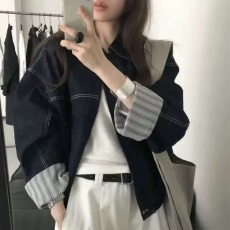 批发oversize牛仔<b class='q'>短</b><b class='q'>外套女</b>春秋季2026新款早秋薄外套巨好看的<b class='q'>短</b>款夹克