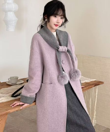 실사 고급 높은 품질 정통 양면 양모 코트 2026 겨울 새로운