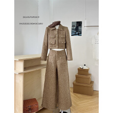 批发韩系穿搭老钱风通勤百搭时尚<b class='q'>亚麻</b>背心上衣气质休闲阔腿长裤套装女